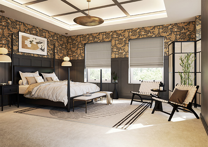 Akoya Faux Silk, Lustre Tarnished Grey - Motorised Roman Blind - Image 6